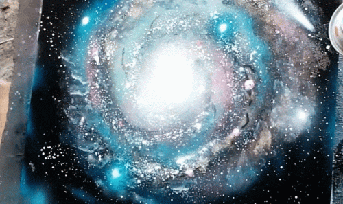 Spiral galaxy spray paint art outlet